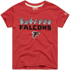 Homage Youth Love Sign x ASL 2.0 Tri-Blend T-Shirt - Atlanta Falcons T-shirts