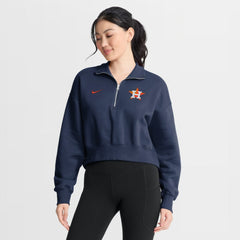 Navy Houston Astros Nike Women's Primetime Phoenix Fleece Half-Zip Sweatshirt