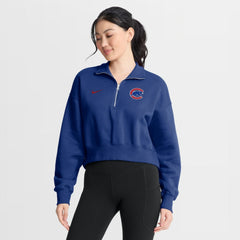 Royal Chicago Cubs Nike Women's Primetime Phoenix Fleece Half-Zip Sweatshirt
