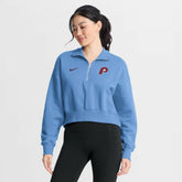 Light Blue Philadelphia Phillies Nike Women's Primetime Phoenix Fleece Half-Zip Sweatshirt