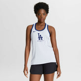 White Los Angeles Dodgers Nike Women's Tri-Blend Dri-FIT Racerback Tank Top