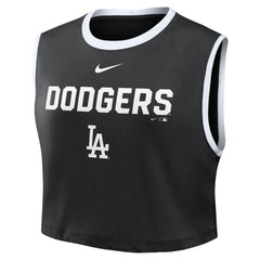 Black Los Angeles Dodgers Nike Women's Primetime Loose Dri-FIT Cropped Tank Top