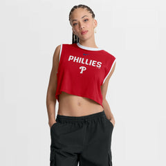 Red Philadelphia Phillies Nike Women's Primetime Loose Dri-FIT Cropped Tank Top