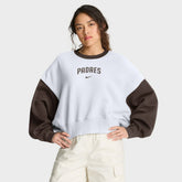 White/Brown San Diego Padres Nike Women's Oversized High Hip Fleece Sweatshirt