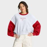 White/Red St. Louis Cardinals Nike Women's Oversized High Hip Fleece Sweatshirt