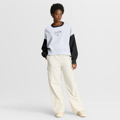 White/Black Baltimore Orioles Nike Women's Oversized High Hip Fleece Sweatshirt
