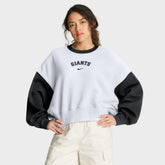 White/Black San Francisco Giants Nike Women's Oversized High Hip Fleece Sweatshirt