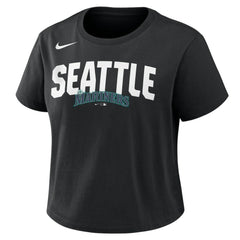 Black Seattle Mariners Nike Women's Mod Cropped T-Shirt
