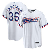 White Wyatt Langford Texas Rangers Nike Home Replica Jersey