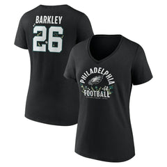 Saquon Barkley Women's Floral Name & Number V-Neck T-Shirt - Philadelphia Eagles T-shirts