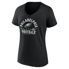 Saquon Barkley Women's Floral Name & Number V-Neck T-Shirt - Philadelphia Eagles T-shirts