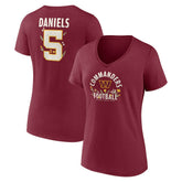 Jayden Daniels Women's Floral Name & Number V-Neck T-Shirt - Washington Commanders T-shirts
