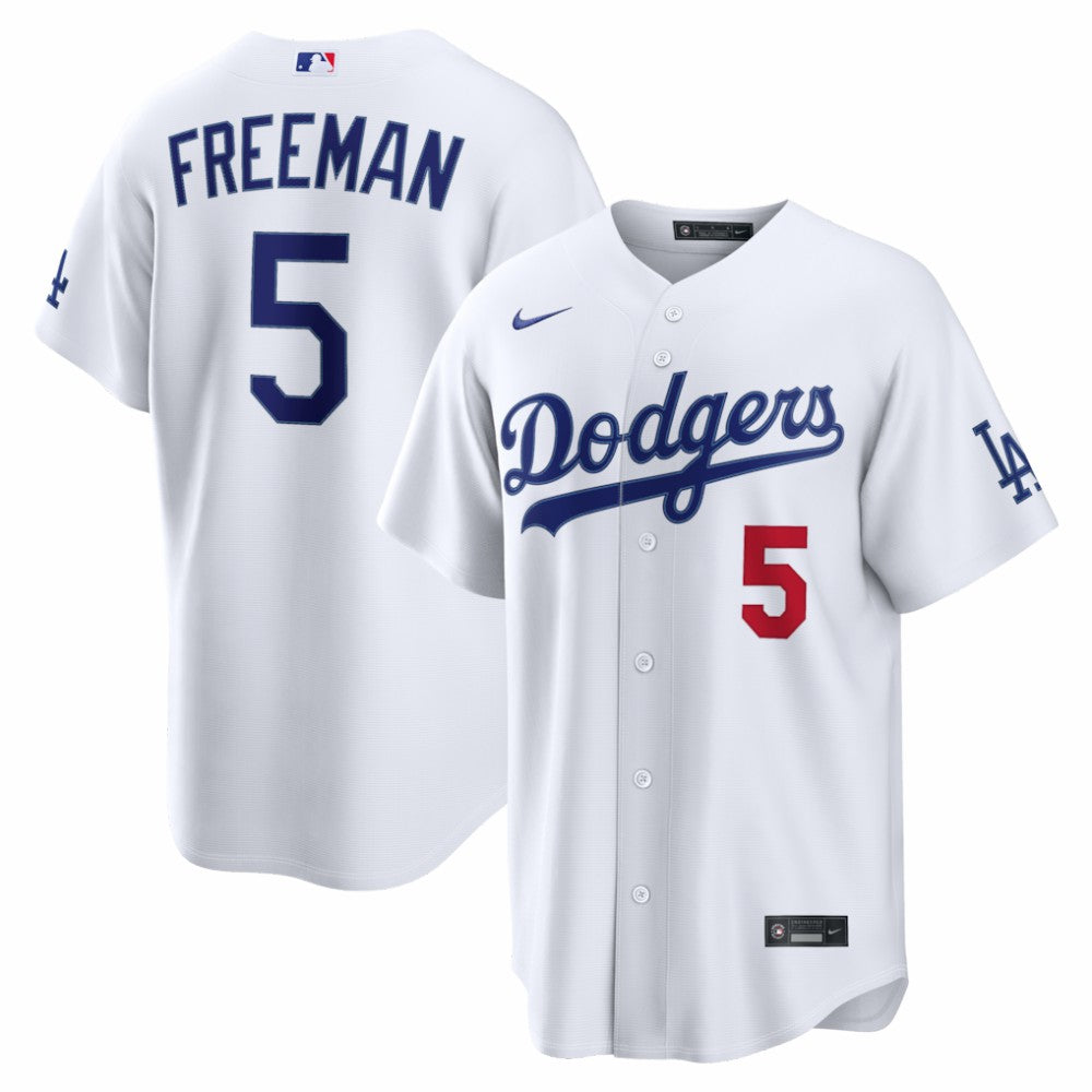 White Freddie Freeman Los Angeles Dodgers Nike Home Stadium Jersey