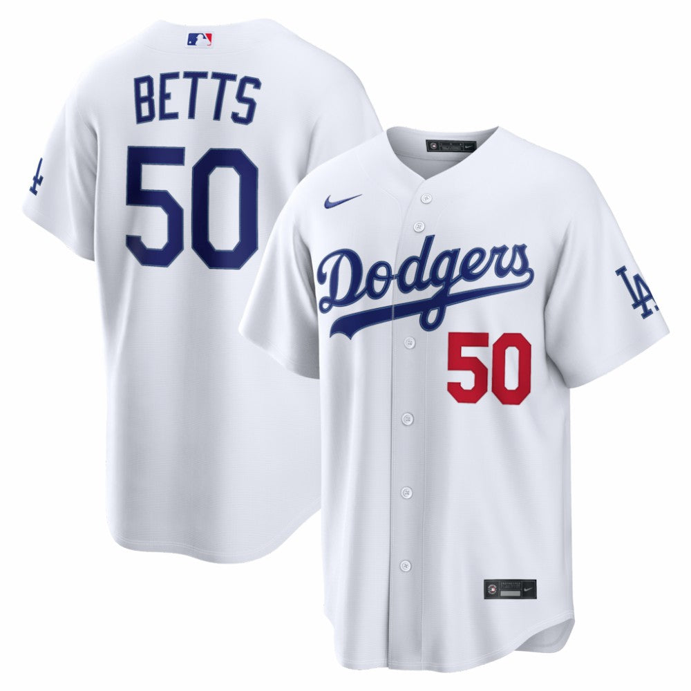 White Mookie Betts Los Angeles Dodgers Nike Home Stadium Jersey