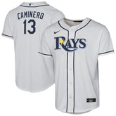 White Junior Caminero Tampa Bay Rays Nike Youth Home Replica Player Jersey