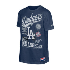 Navy Los Angeles Dodgers New Era Oversized Throwback Distressed T-Shirt