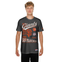 Black San Francisco Giants New Era Oversized Throwback Distressed T-Shirt