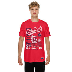 Red St. Louis Cardinals New Era Oversized Throwback Distressed T-Shirt