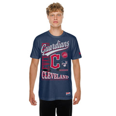 Navy Cleveland Guardians New Era Oversized Throwback Distressed T-Shirt