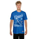 Royal Kansas City Royals New Era Oversized Throwback Distressed T-Shirt
