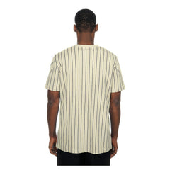 Cream Chicago Cubs New Era Throwback Meshback Pinstripe T-Shirt