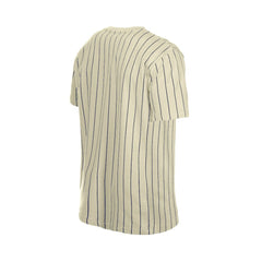Cream Chicago Cubs New Era Throwback Meshback Pinstripe T-Shirt
