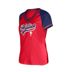 Red Philadelphia Phillies New Era Women's Gameday V-Neck T-Shirt