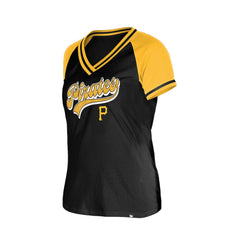 Black Pittsburgh Pirates New Era Women's Gameday V-Neck T-Shirt