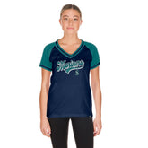 Navy Seattle Mariners New Era Women's Gameday V-Neck T-Shirt