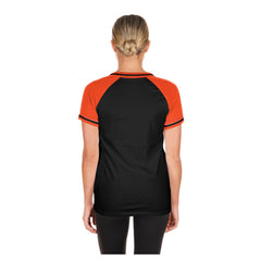 Black San Francisco Giants New Era Women's Gameday V-Neck T-Shirt