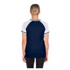 Navy Chicago Cubs New Era Women's Gameday V-Neck T-Shirt