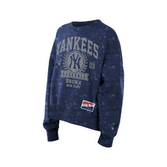 Navy New York Yankees New Era Women's Throwback Oversized Boxy Sweatshirt