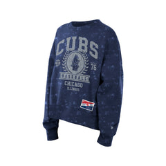 Royal Chicago Cubs New Era Women's Throwback Oversized Boxy Sweatshirt