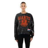 Black San Francisco Giants New Era Women's Throwback Oversized Boxy Sweatshirt