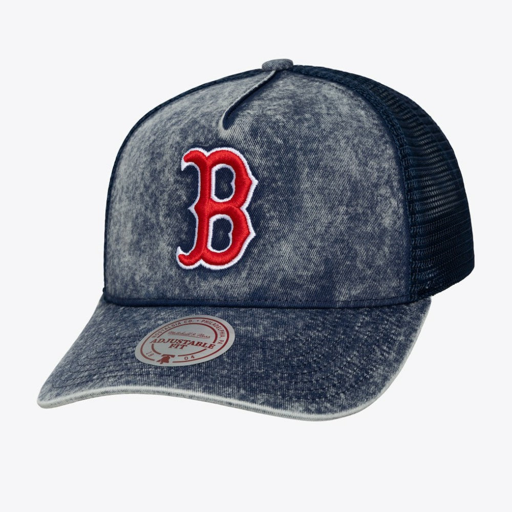 Navy Boston Red Sox Mitchell & Ness Unisex Gameday Adjustable Trucker Hat