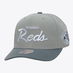 Gray Cincinnati Reds Mitchell & Ness Cooperstown Thunderstorm Head Coach Pro-Crown Adjustable Hat