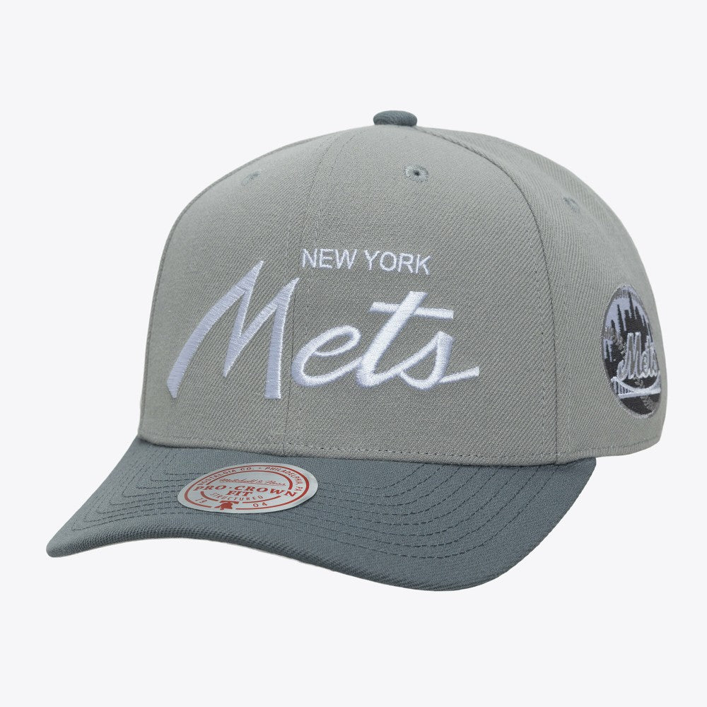 Gray New York Mets Mitchell & Ness Thunderstorm Head Coach Pro-Crown Adjustable Hat