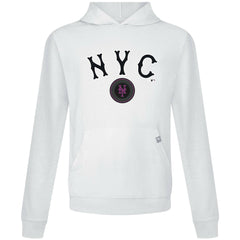 White New York Mets Levelwear City Connect Relay Back Splash Pullover Hoodie