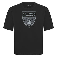 Black St. Louis Cardinals Levelwear Oversized Luxe Signature Knit Buckler T-Shirt