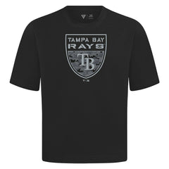 Black Tampa Bay Rays Levelwear Oversized Luxe Signature Knit Buckler T-Shirt