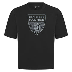 Black San Diego Padres Levelwear Oversized Luxe Signature Knit Buckler T-Shirt