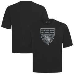 Black Cleveland Guardians Levelwear Oversized Luxe Signature Knit Buckler T-Shirt