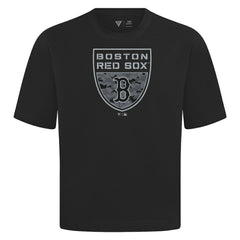 Black Boston Red Sox Levelwear Oversized Luxe Signature Knit Buckler T-Shirt