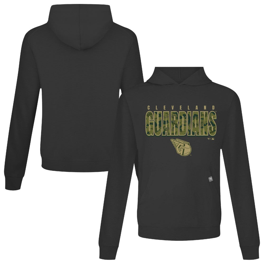 Black Cleveland Guardians Levelwear Relay Protect Pullover Hoodie