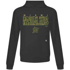 Black Miami Marlins Levelwear Relay Protect Pullover Hoodie
