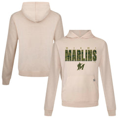 Khaki Miami Marlins Levelwear Relay Protect Pullover Hoodie