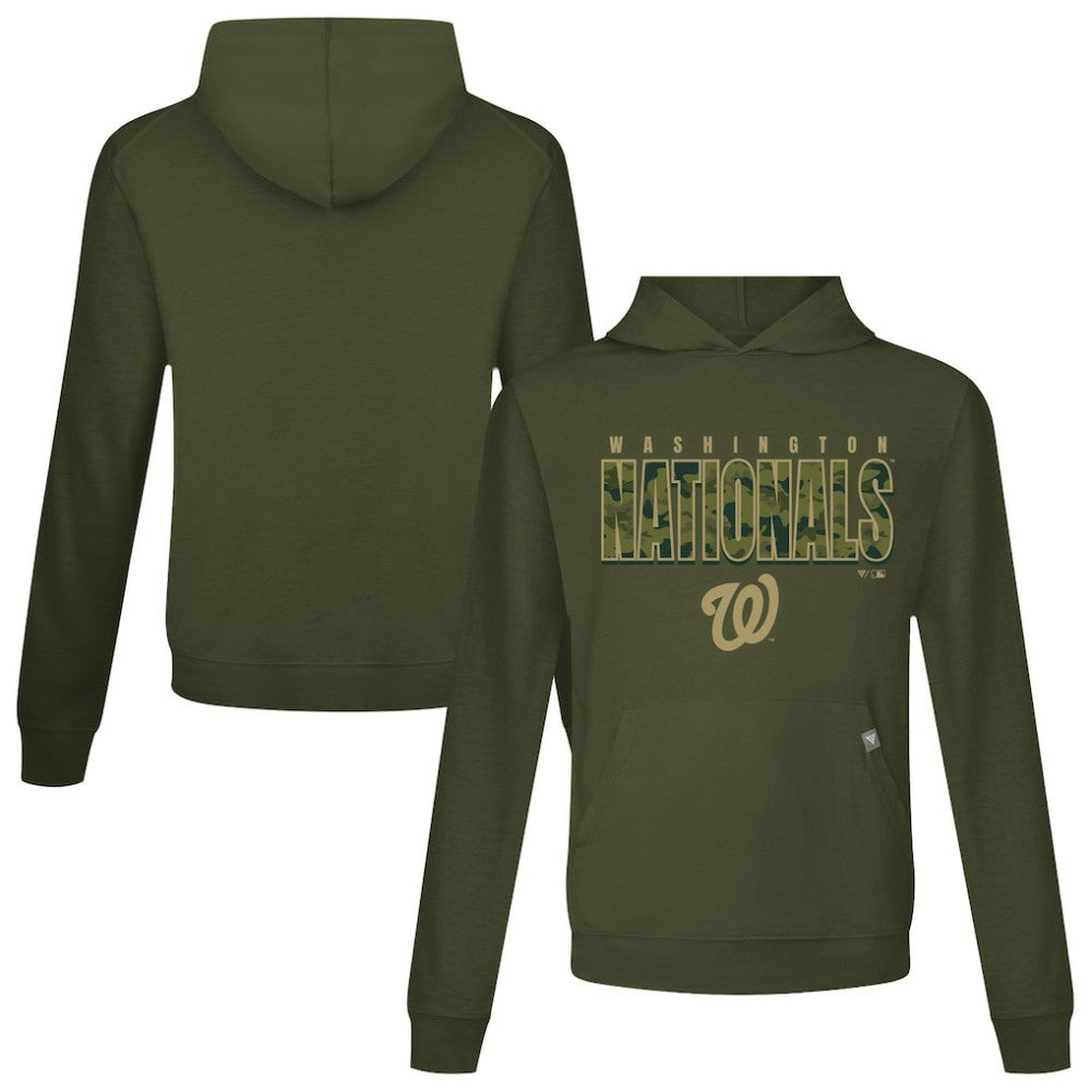 Green Washington Nationals Levelwear Relay Protect Pullover Hoodie