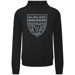 Black Milwaukee Brewers Levelwear Mandate Buckler Tri-Blend Pullover Hoodie