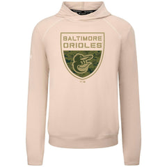 Khaki Baltimore Orioles Levelwear Mandate Buckler Tri-Blend Pullover Hoodie