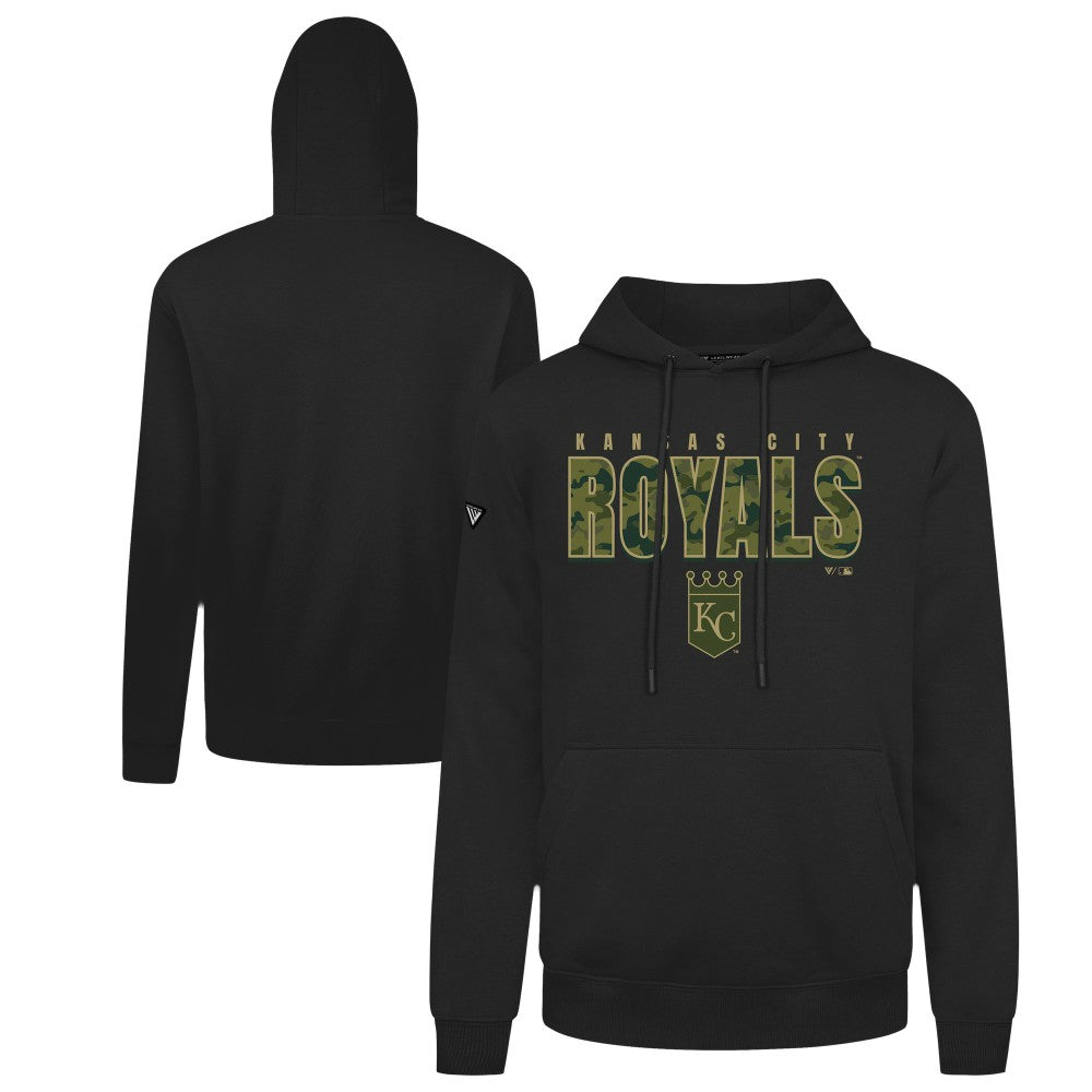 Black Kansas City Royals Levelwear Podium Protect Pullover Hoodie